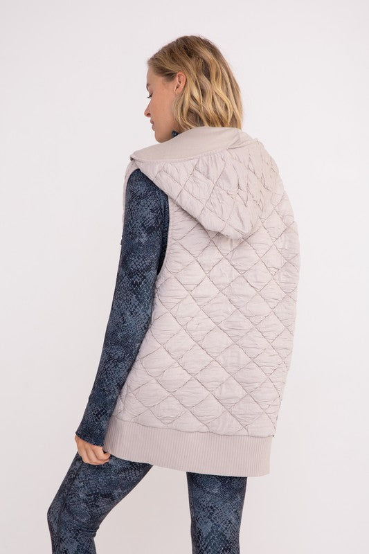 Oversized Quilted Fleece Vest