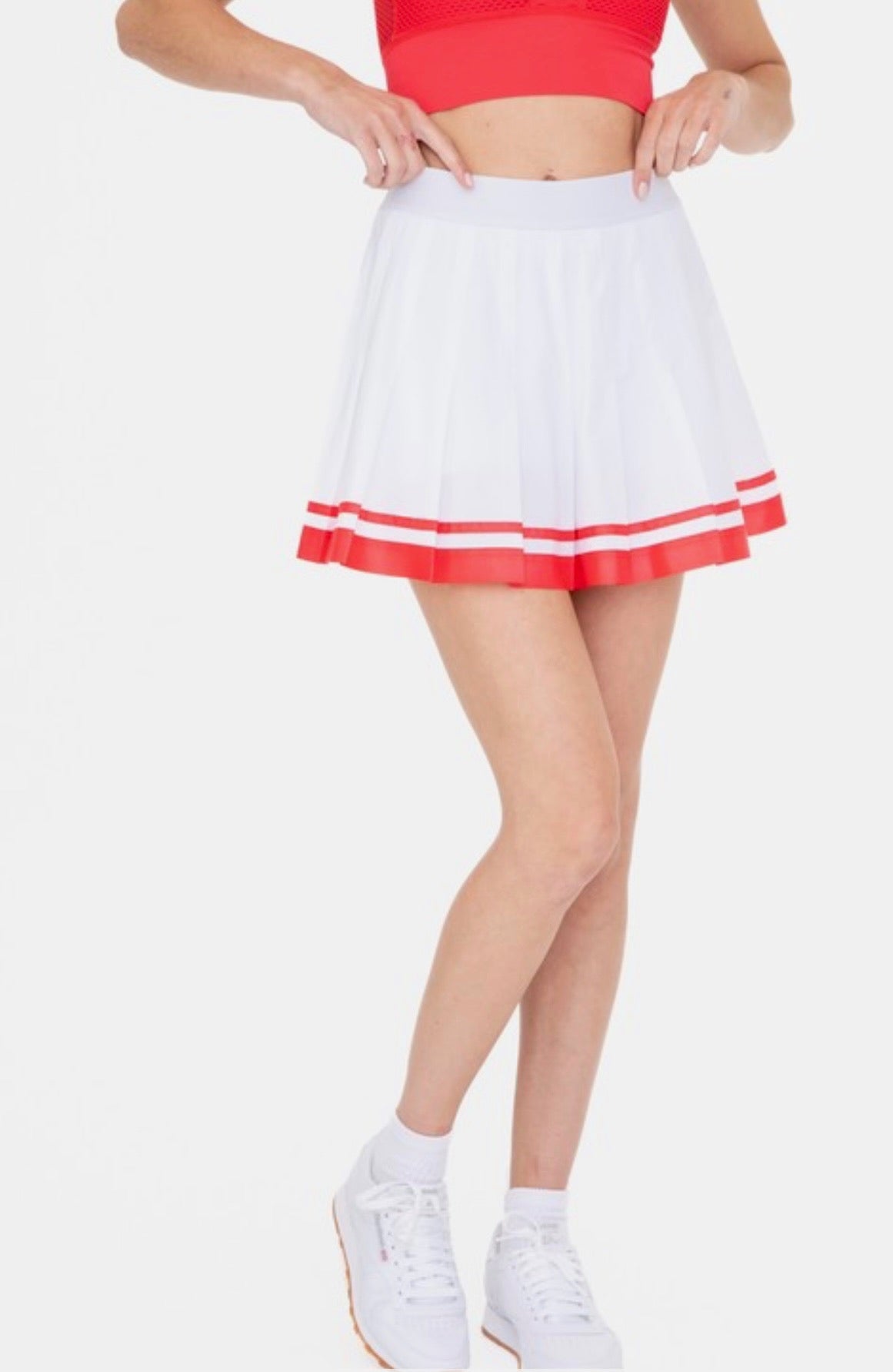 Stripe Pleated Tennis Skirt