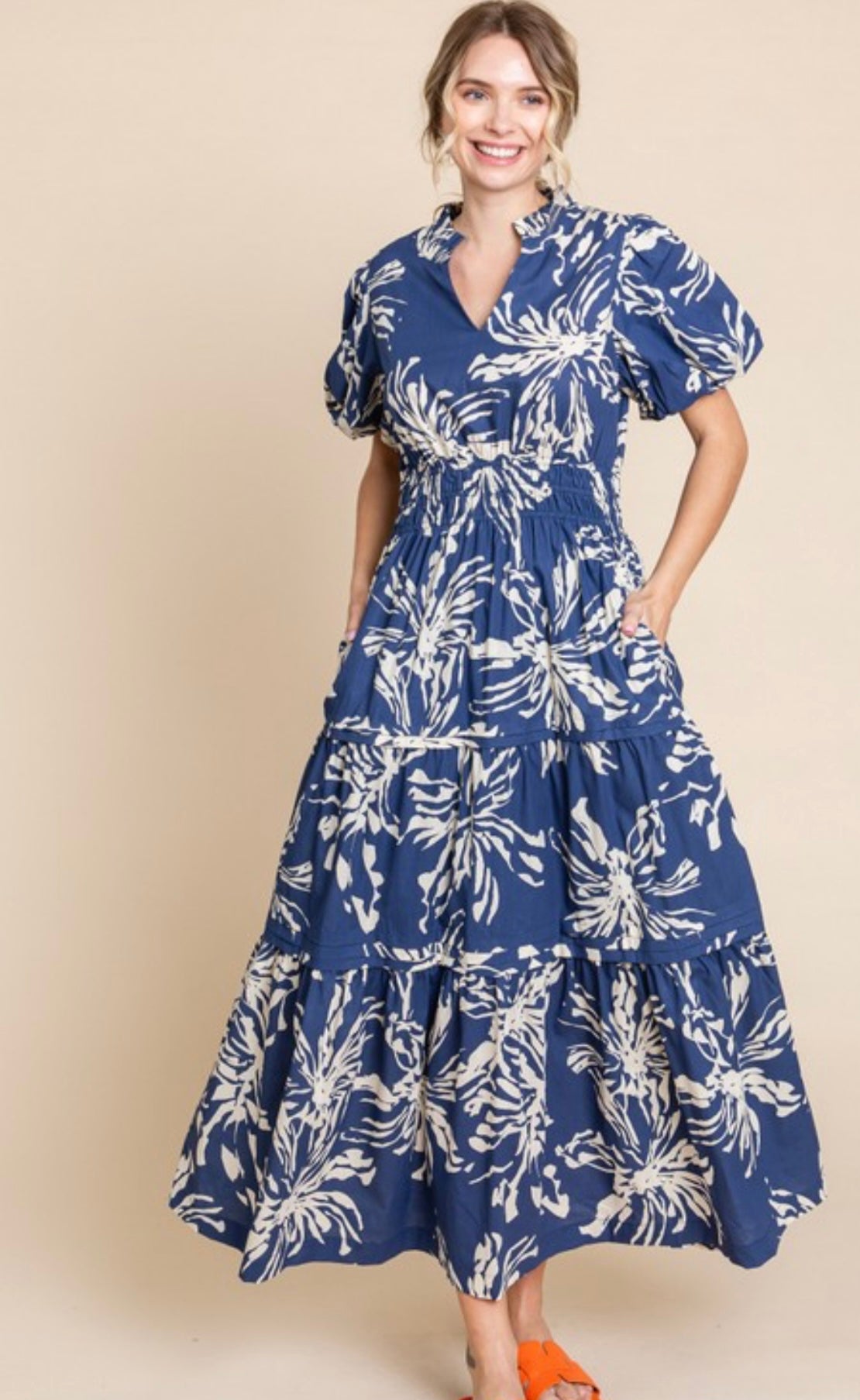 Flower Print Maxi Dress