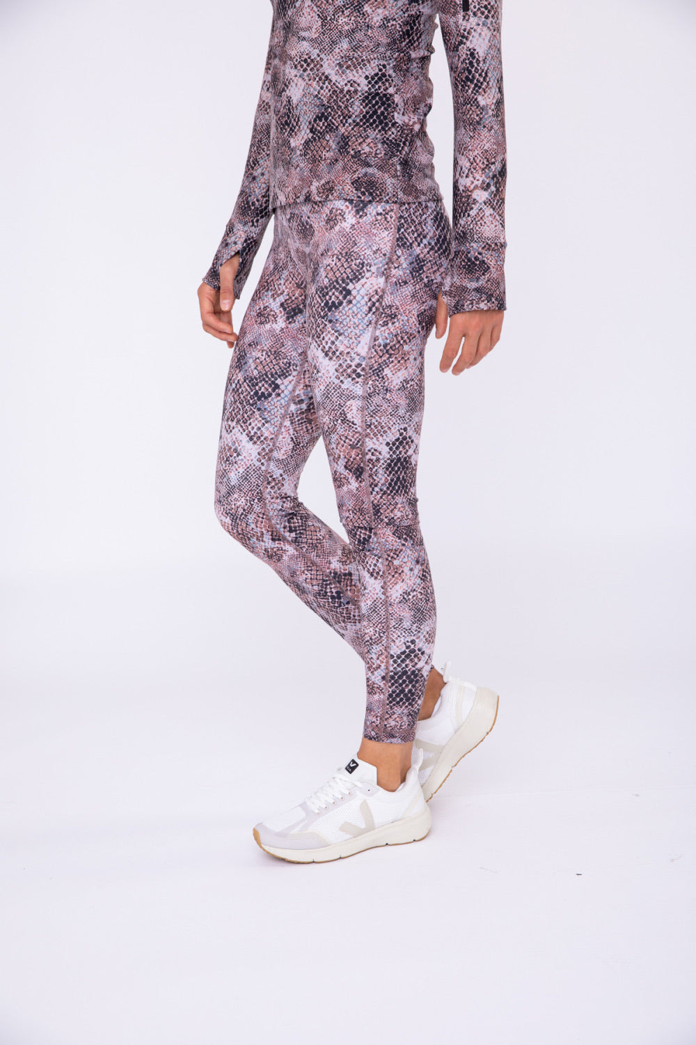 Dusty Pink Snake Leggings