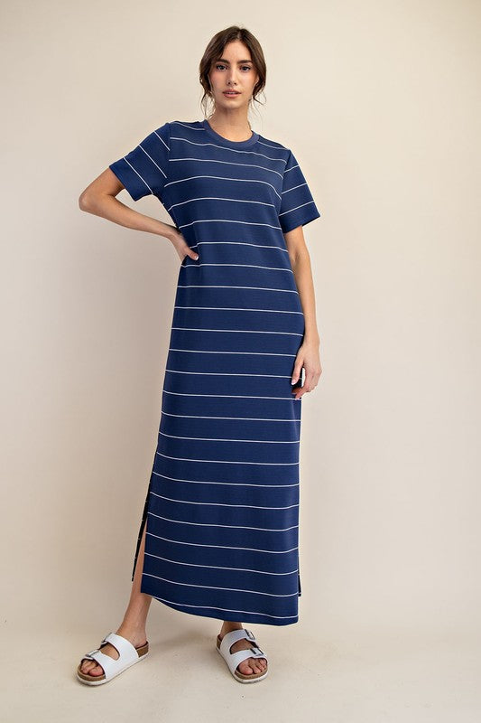 Modal Scuba Stripe Maxi Dress