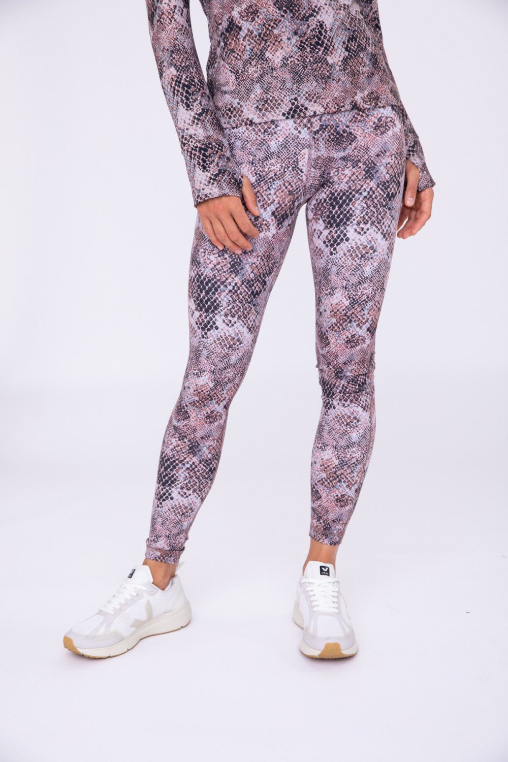 Dusty Pink Snake Leggings
