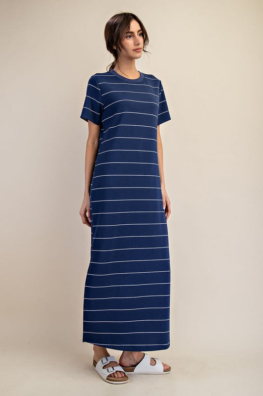 Modal Scuba Stripe Maxi Dress