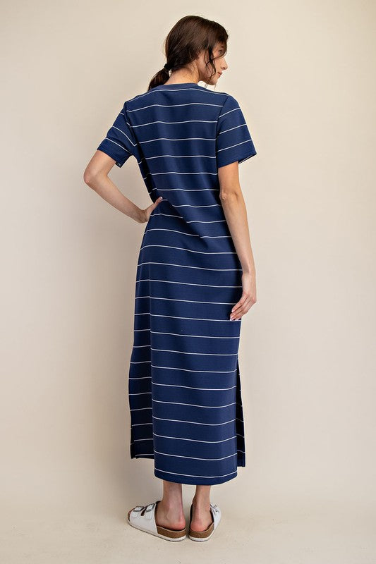 Modal Scuba Stripe Maxi Dress