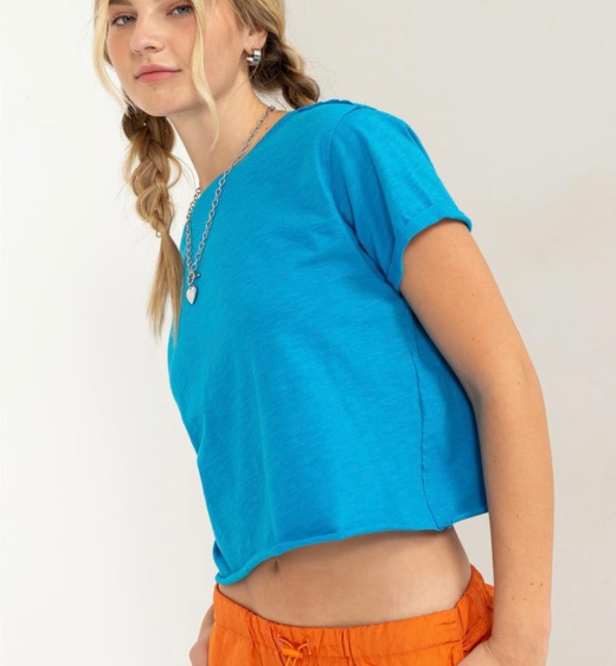 Blue Cropped Tee