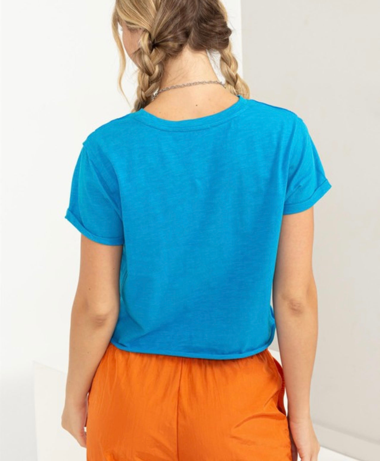 Blue Cropped Tee