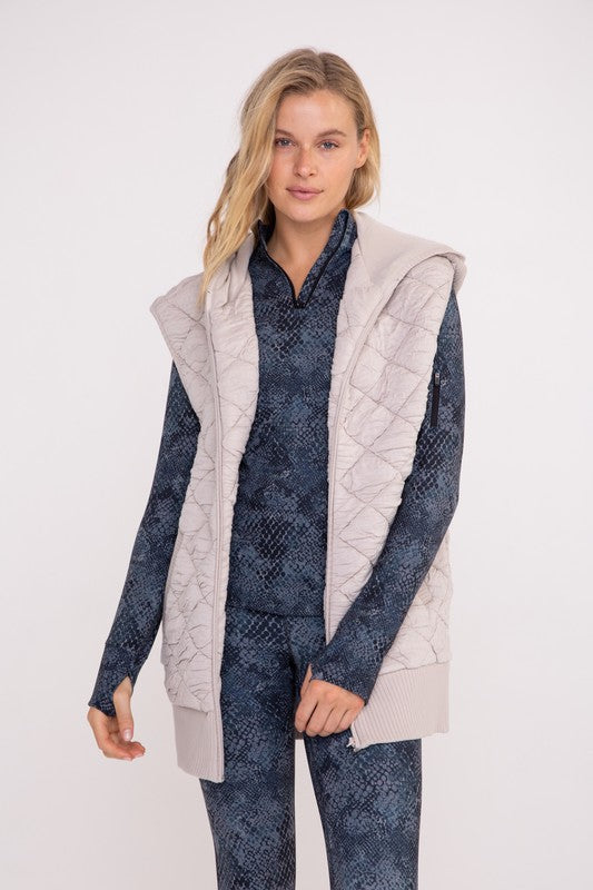 Oversized Quilted Fleece Vest