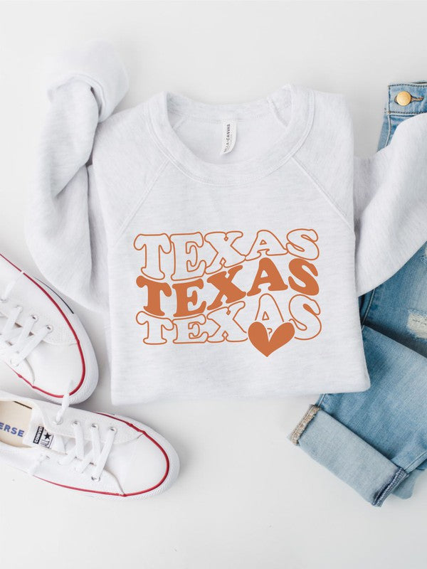 Groovy Texas Heart Crewneck Sweatshirt