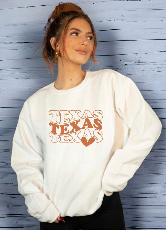 Groovy Texas Heart Crewneck Sweatshirt