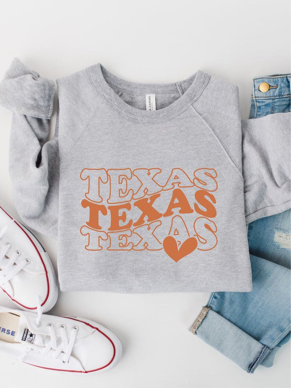 Groovy Texas Heart Crewneck Sweatshirt