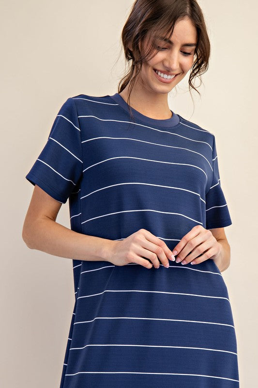 Modal Scuba Stripe Maxi Dress