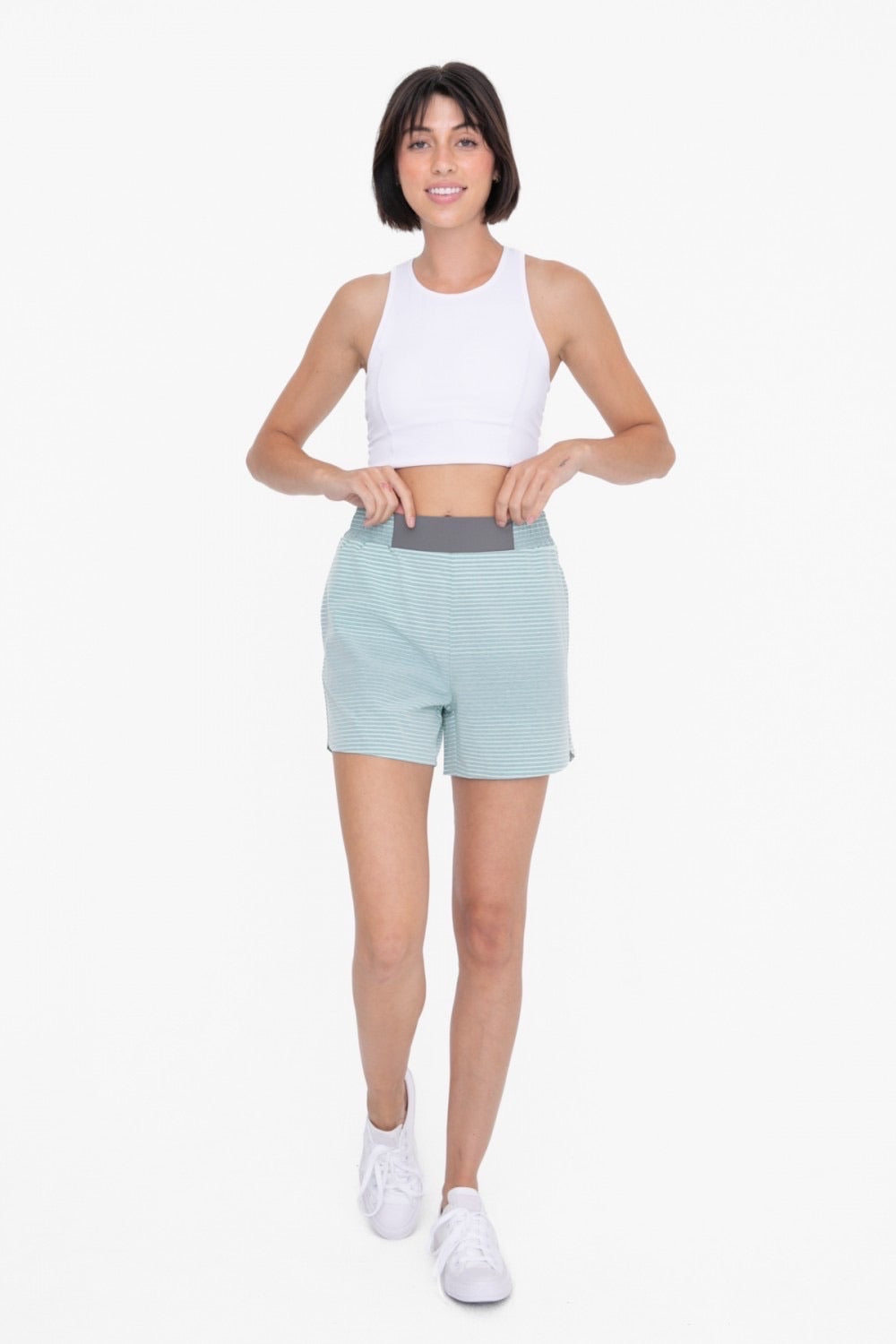 Ombré Striped Athletic Shorts