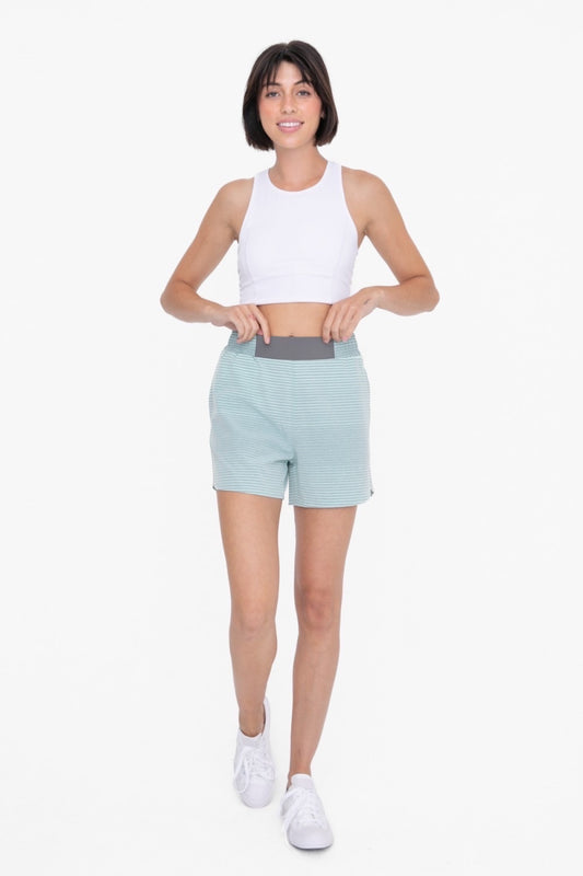 Ombré Striped Athletic Shorts