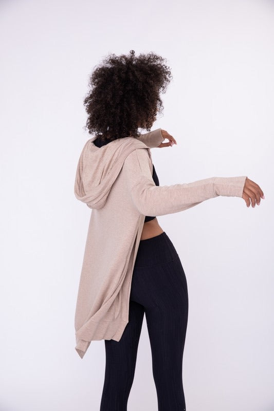 Long Line Hooded Cardigan with Pockets